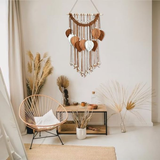 Artilady Macrame Wall HangingHandmade Leaf Wall Tapestry,Boho Decorations for Bedroom Living Room Bathroom,Earthy Room Decor Aesthetic,Wedding Birthday for Women Girls - Image 2