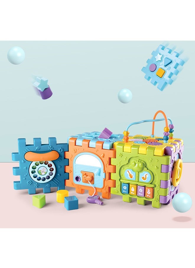 YelaJoy Activity Cube Baby Toys, 6 in 1 Multi-purpose Learning Cube with Music,Activity Center Shape Sorter Toy Gift for 18m+ Year Old Boy Girl Toddlers Kids  - Image 3