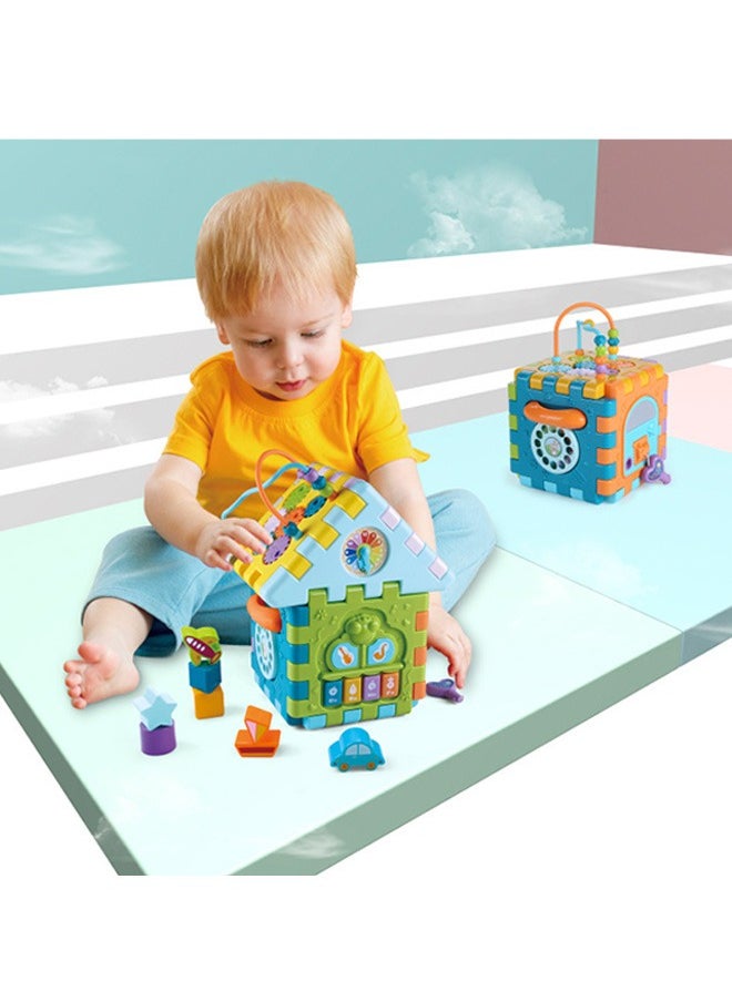 YelaJoy Activity Cube Baby Toys, 6 in 1 Multi-purpose Learning Cube with Music,Activity Center Shape Sorter Toy Gift for 18m+ Year Old Boy Girl Toddlers Kids  - Image 2