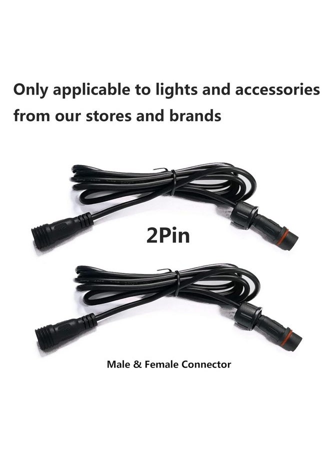 NBWDY - NBWDY 4Pcs 60in 2Pin Extension Cable Wire with Waterproof Male and Female Connectors at Both Ends for Single Color LED Wheel Ring Light Rock Light Boat Drain Plug Light - Image 1