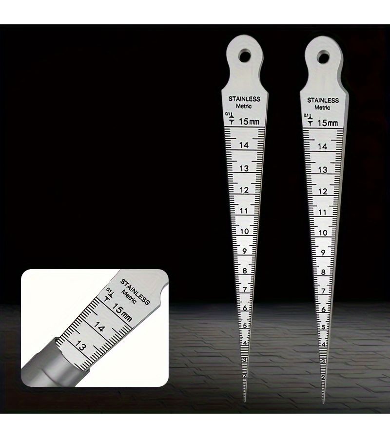 Stainless Steel Thick Section Gap Gauge 1-15mm Taper Hole Diameter Tool - Image 1