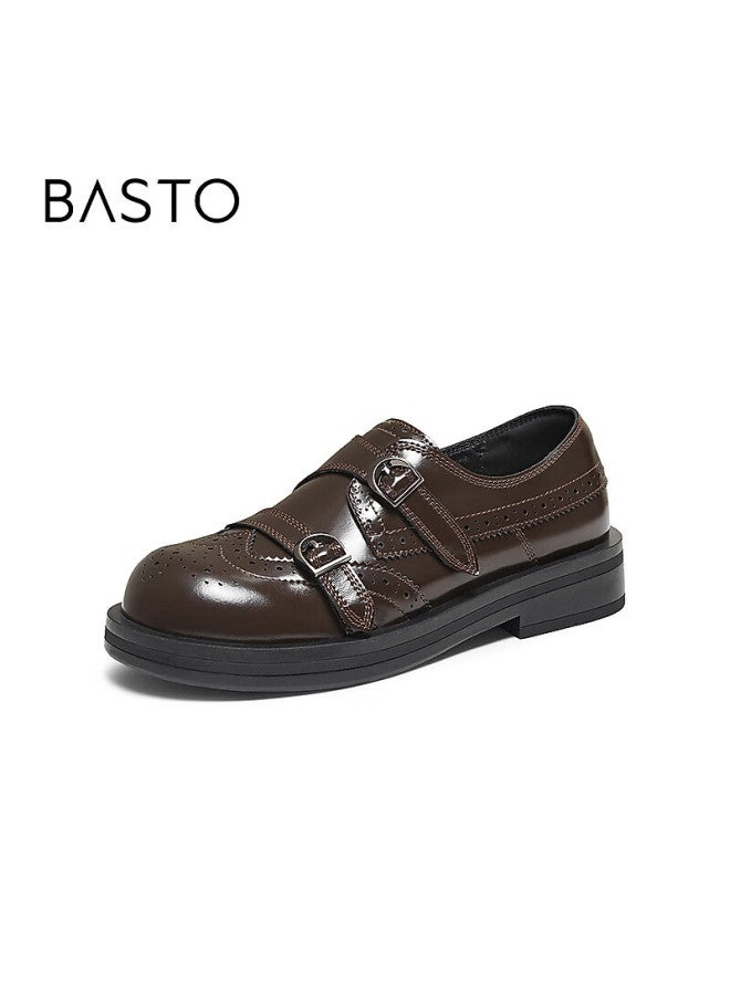 Basto 26 Spring Loafers Simple College Style Women's Flats D3521am6 Brown Size 37 - Image 4