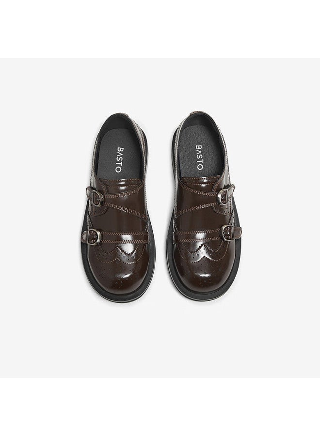 Basto 26 Spring Loafers Simple College Style Women's Flats D3521am6 Brown Size 37 - Image 5