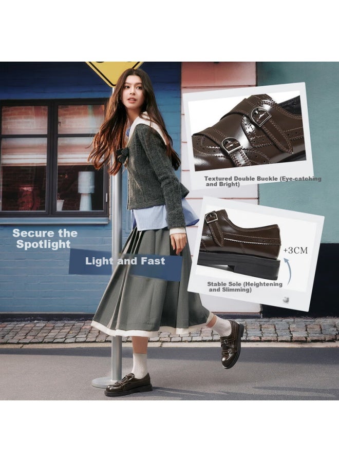 Basto 26 Spring Loafers Simple College Style Women's Flats D3521am6 Brown Size 37 - Image 2