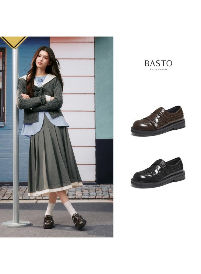 Basto 26 Spring Loafers Simple College Style Women's Flats D3521am6 Brown Size 37 - Image 3