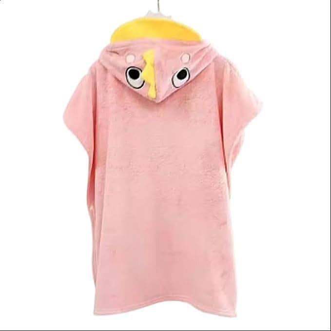 BLiSS HUES Premium Coral Fleece Hooded Baby Bath Towel/Poncho for kids 3-7 years – Ultra-Soft, Absorbent, and Cozy Cloak for Infants and Toddlers - pink - Image 1