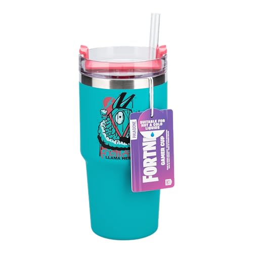 Paladone Fortnite 600ml Blue Insulated Gamer Cup and Straw Officially Licensed Tumbler Water Bottle for Hot and Cold Drinks Tea Coffee - Image 3