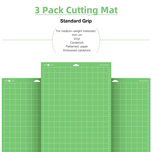 HTVRONT Standard Grip Cutting Mat, 3 Pack Cutting Mat 12x24 Compatible with Cricut Maker 3/Maker 4/Maker/Explore 3/4/Air 2/One, Standard Adhesive Sticky Quilting Cutting Mats Replacement Accessories - Image 4