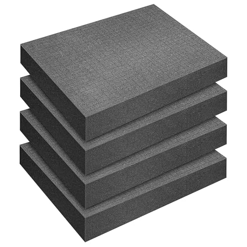 DECOHS 4 Pcs Pick and Pluck Foam- 16 x 12 x 2 Inch Pick Apart Foam Insert- Pluck Pre Cube Sheet Foams with Bottom Use for Board Game Box Cases Storage Drawer - Image 1