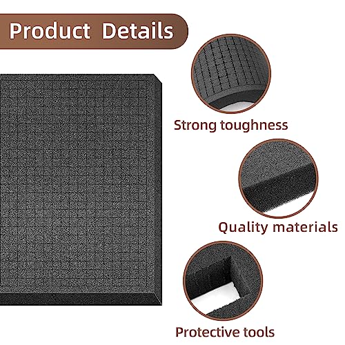DECOHS 4 Pcs Pick and Pluck Foam- 16 x 12 x 2 Inch Pick Apart Foam Insert- Pluck Pre Cube Sheet Foams with Bottom Use for Board Game Box Cases Storage Drawer - Image 3