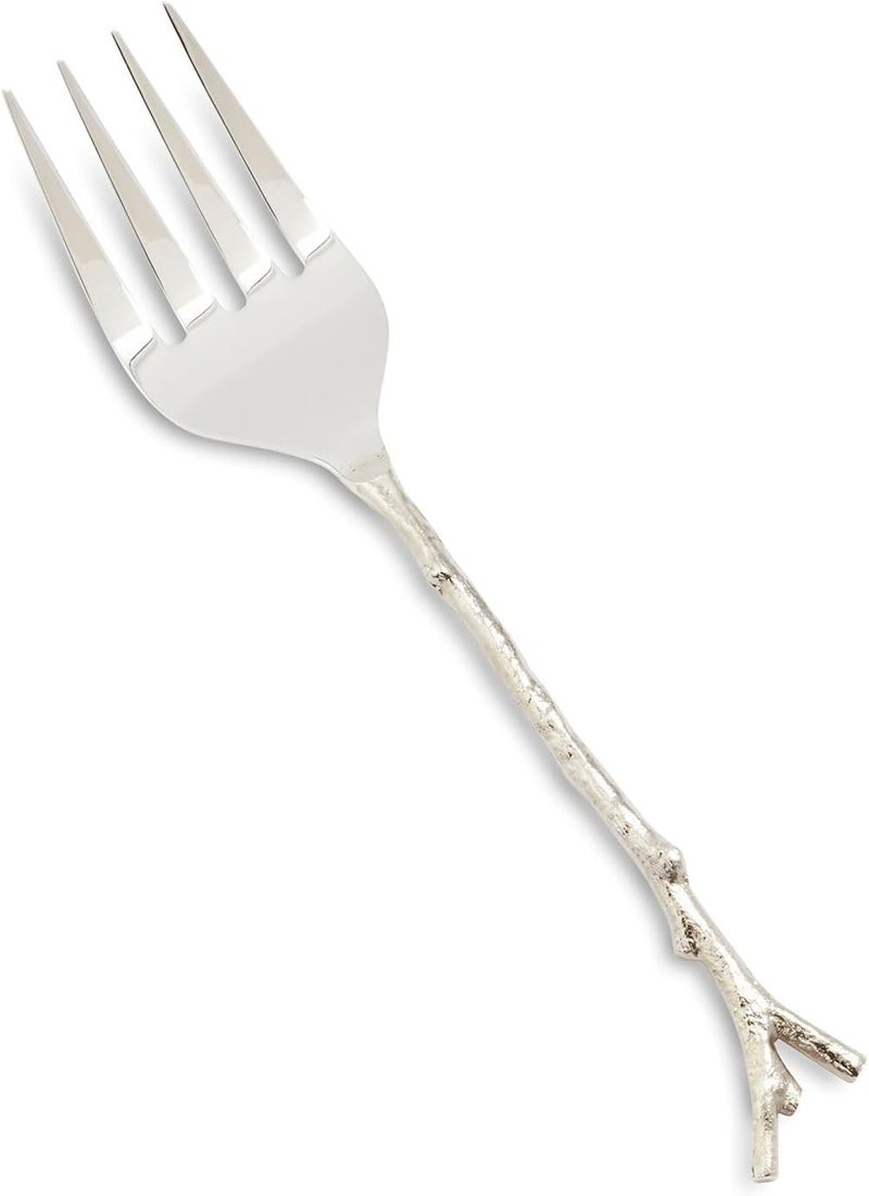 Twig Serving Fork, Silver