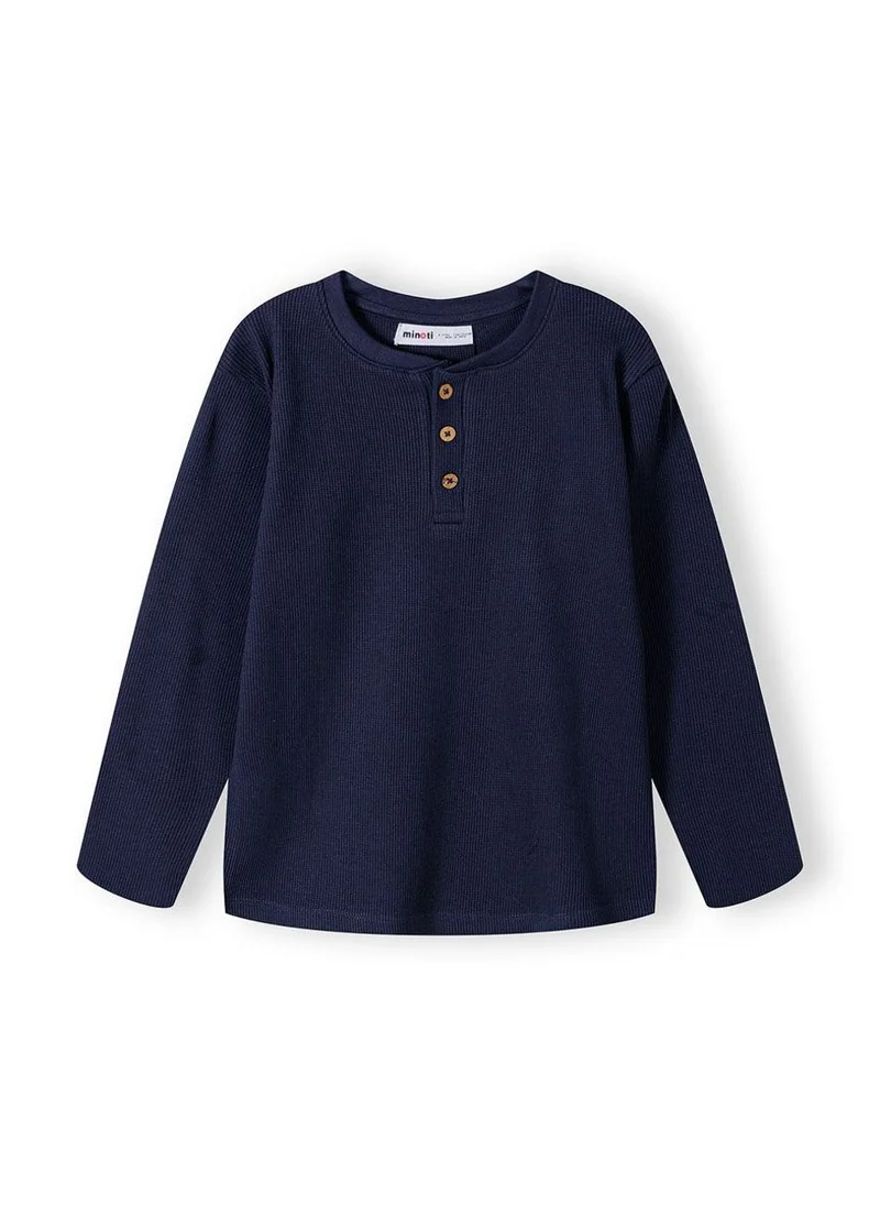 مينوتي Teen Boys  Waffle Henley Tee