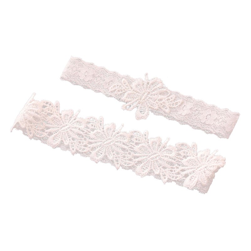 1 Pair Bridal Lace Flower Pattern Floral Leg Band Ornaments Accessary Photo Props for Wedding Party - Image 5