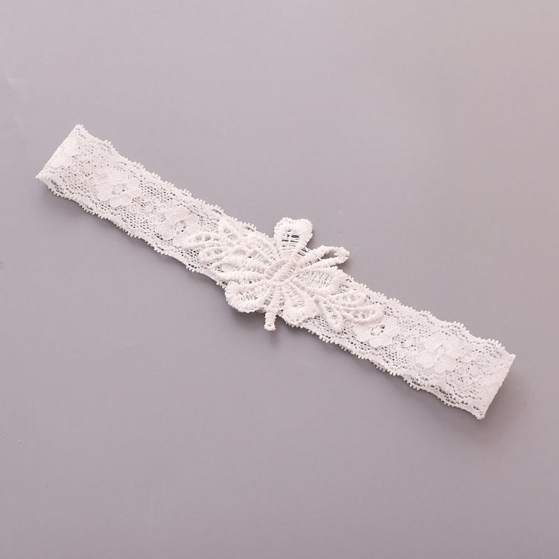 1 Pair Bridal Lace Flower Pattern Floral Leg Band Ornaments Accessary Photo Props for Wedding Party - Image 2