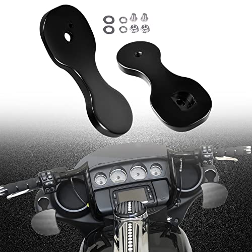 Hutexico Motorcycle Mirror Drop Bracket Adapter Rear View Mirror Spare Relocator Mount Relocation Kit for Harley Touring Street Glide CVO Bagger with Batwing Fairings 20142022 One PairBlack