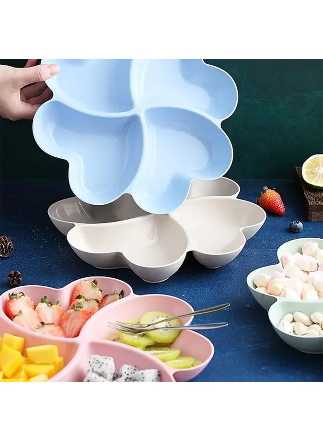 Blue 4 Section Heart Shaped Serving Tray Plastic Food Safe Holiday Appetizer - Image 4