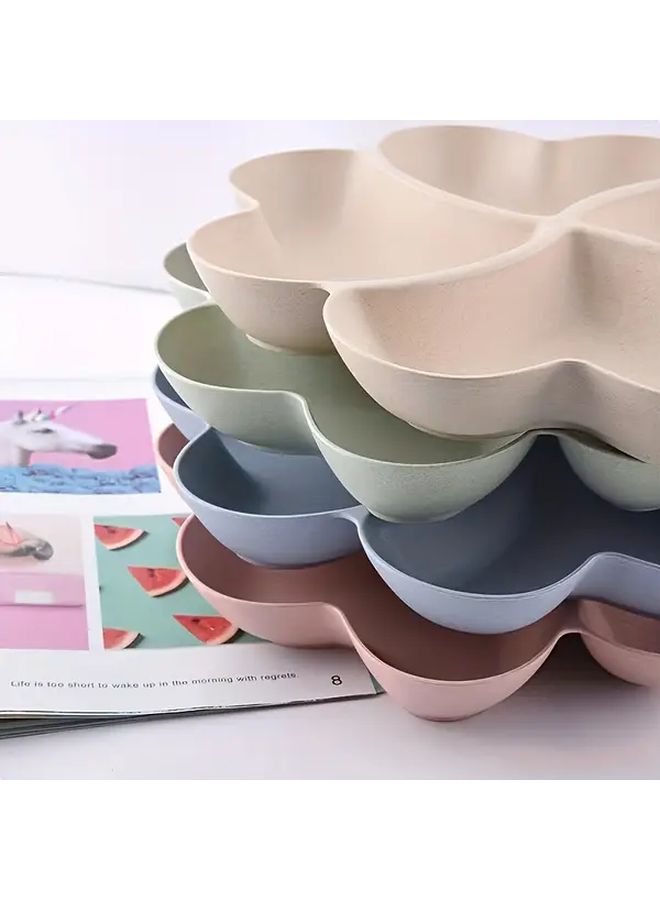Blue 4 Section Heart Shaped Serving Tray Plastic Food Safe Holiday Appetizer - Image 5