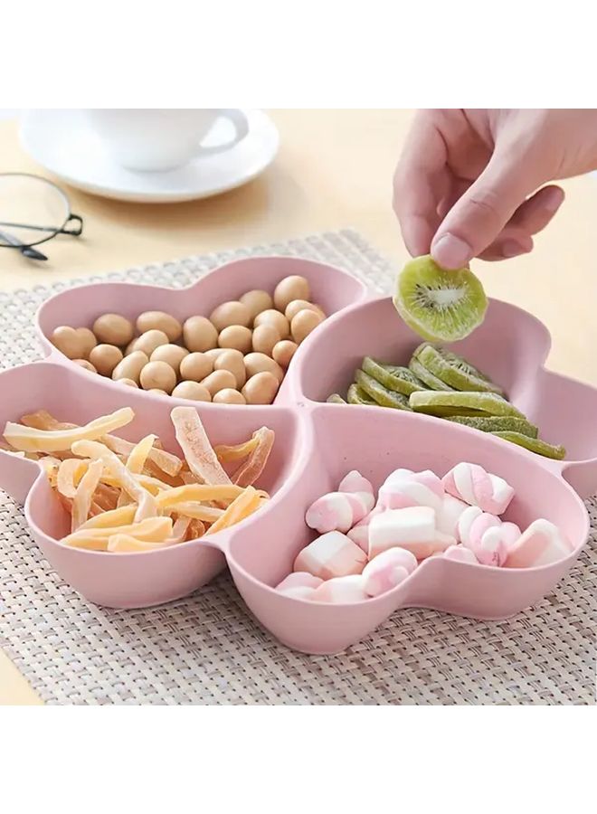 Blue 4 Section Heart Shaped Serving Tray Plastic Food Safe Holiday Appetizer - Image 1