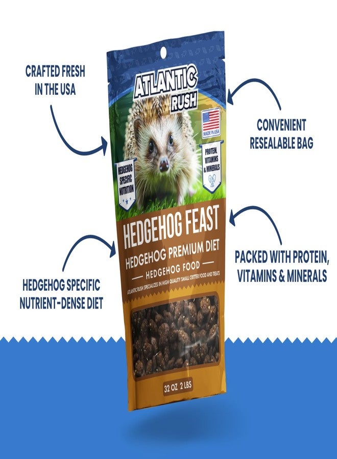 Atlantic Rush Hedgehog Feast Premium Food - 2lb Resealable Bag of Hedge Hog Delite- Small Critter Supplies Hedge Hog Food - Hedgehog Treats- Sourced & Made in The USA - Image 3