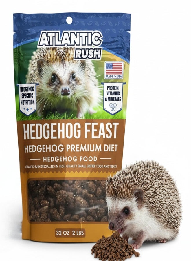 Atlantic Rush Hedgehog Feast Premium Food - 2lb Resealable Bag of Hedge Hog Delite- Small Critter Supplies Hedge Hog Food - Hedgehog Treats- Sourced & Made in The USA - Image 1