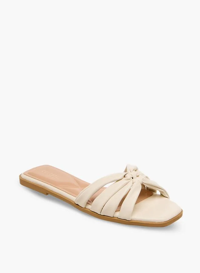 Celeste IVORY Women Textured Flat Sandals for Women | Best Price UAE