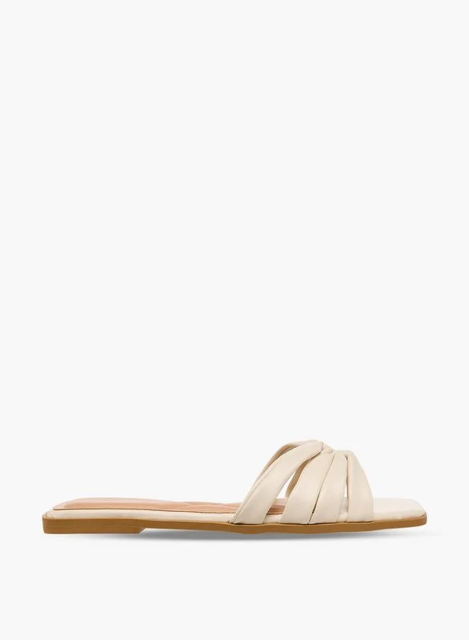 Celeste IVORY Women Textured Flat Sandals for Women | Best Price UAE