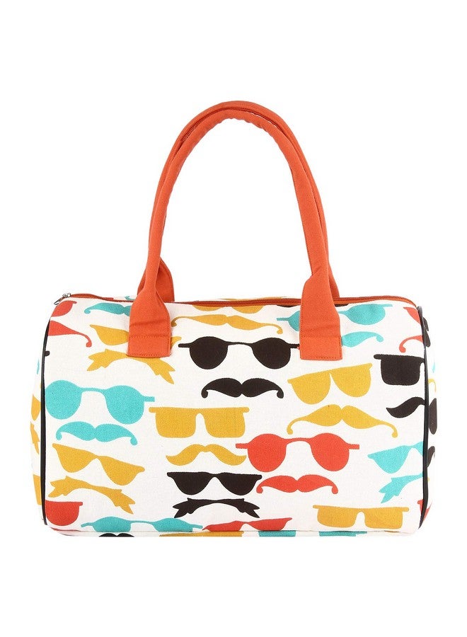 Sontronix� Eco-Friendly Handmade Signature Graphic Design in Multi Color Printed Indian Pure Cotton Large Duffel Bag/Purse (Multi Colour) - Image 4