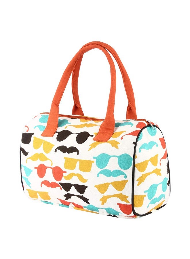 Sontronix� Eco-Friendly Handmade Signature Graphic Design in Multi Color Printed Indian Pure Cotton Large Duffel Bag/Purse (Multi Colour) - Image 3