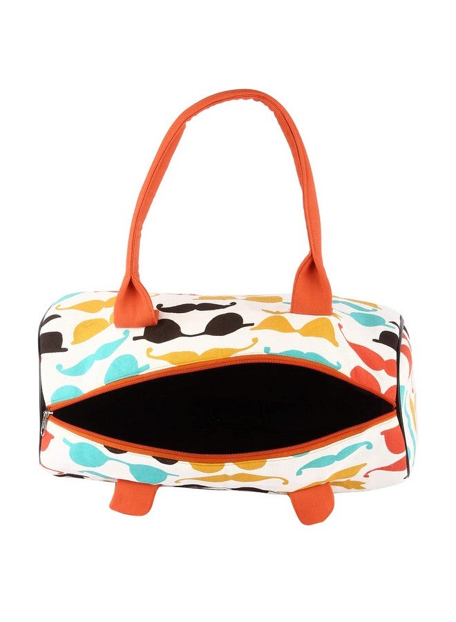 Sontronix� Eco-Friendly Handmade Signature Graphic Design in Multi Color Printed Indian Pure Cotton Large Duffel Bag/Purse (Multi Colour) - Image 5