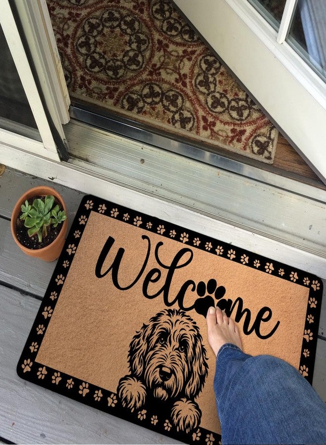 XFN Golden Doodle Door Mat 18x30 Inch, Faux Coco Coir Doormat with Non-Slip PVC Backing, Cute Dog Durable Welcome Mat for Outdoor Indoor Entryway Porch Home Decor, Dog Lovers Gifts for Women - Image 5
