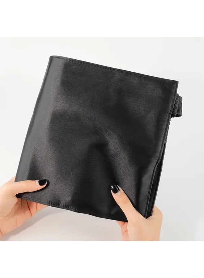 Spacious Makeup Waist Bag Large Capacity Brush Case Black Polyester Cosmetic Organizer Multiple Compartments Adjustable Strap Zipper Closure Unisex Travel Work Daily Use Artist Pouch 1 Waist Bag - Image 3