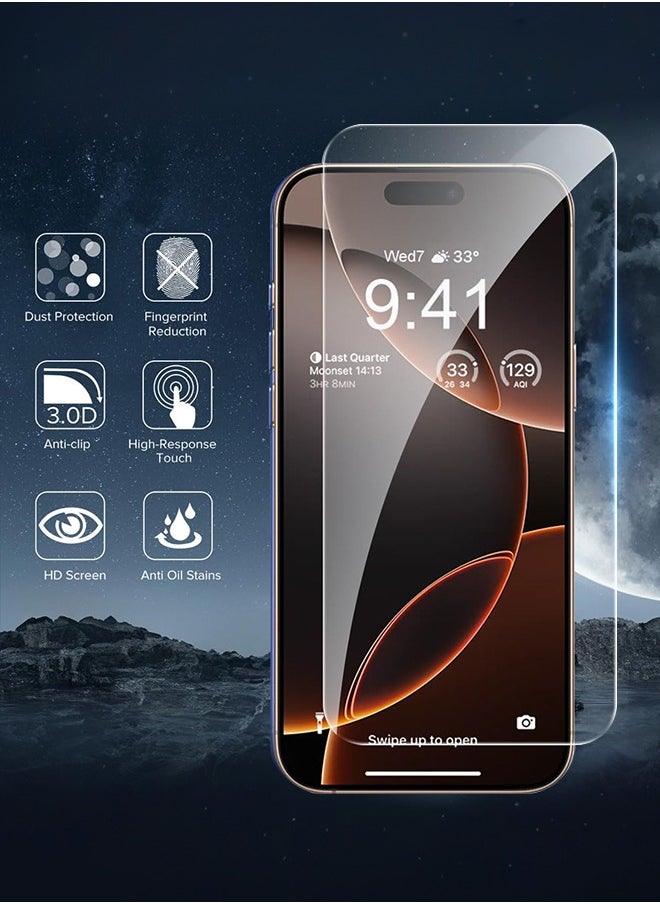 Tersely - [4 Pack] Screen Protector for iPhone 16 Pro (6.3 inch), Tempered Glass with Installation Alignment Frame,Case Friendly,HD Clear - Image 1