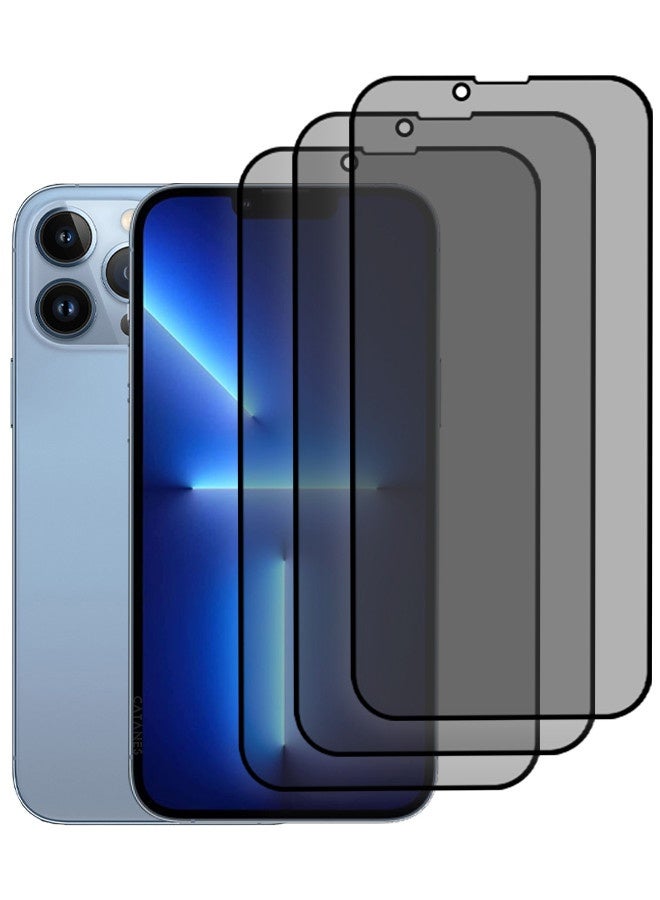DUSALA [iPhone 13 Pro Max] 3 Pack Privacy Screen Protector 9H Full Coverage Screen Tempered Glass Anti-Spy Bubble Free Case Friendly Screen Protector - Image 1