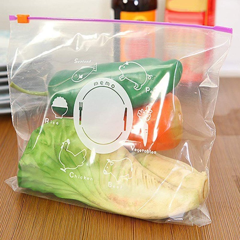 INKulture Zipper Seal Freezer Food/Vegetable/Fruit Storage Re-Usable Bags Small & Medium 30 Bags Plastic Storage Pouch (Pack of 30) - Image 4