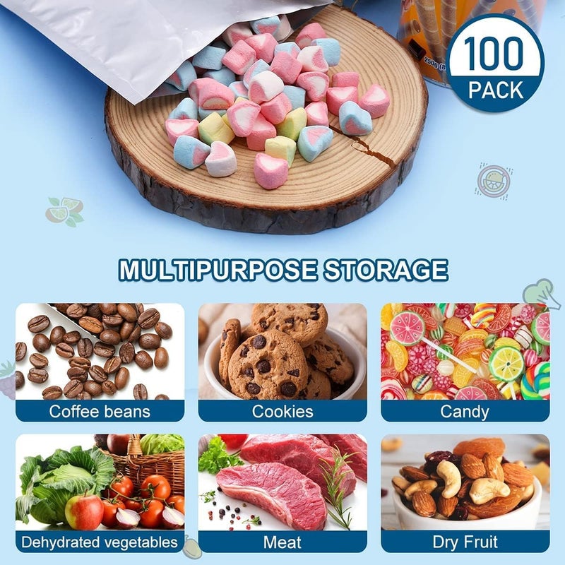 Amit Marketing Silver Foil Pouches I Packaging Metalized Hot/Dry Foods I Parcel Bags I Multipurpose Packet for Tea, Coffee, grocery I 250 (5*7 Size) + 500 (7*10 Size) + 1KG (9*12 Size) Total 300 Pcs - Image 5