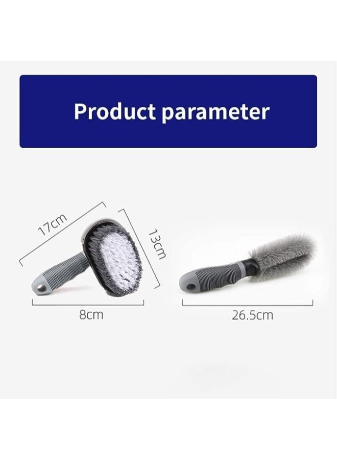 2 Pieces Steel and Alloy Wheel Cleaning Brush, Rim Cleaner, Tire Auto Truck Motorcycle Bike Wheel Brush Washing Hub Cleaning Tool for Your Car - Image 2