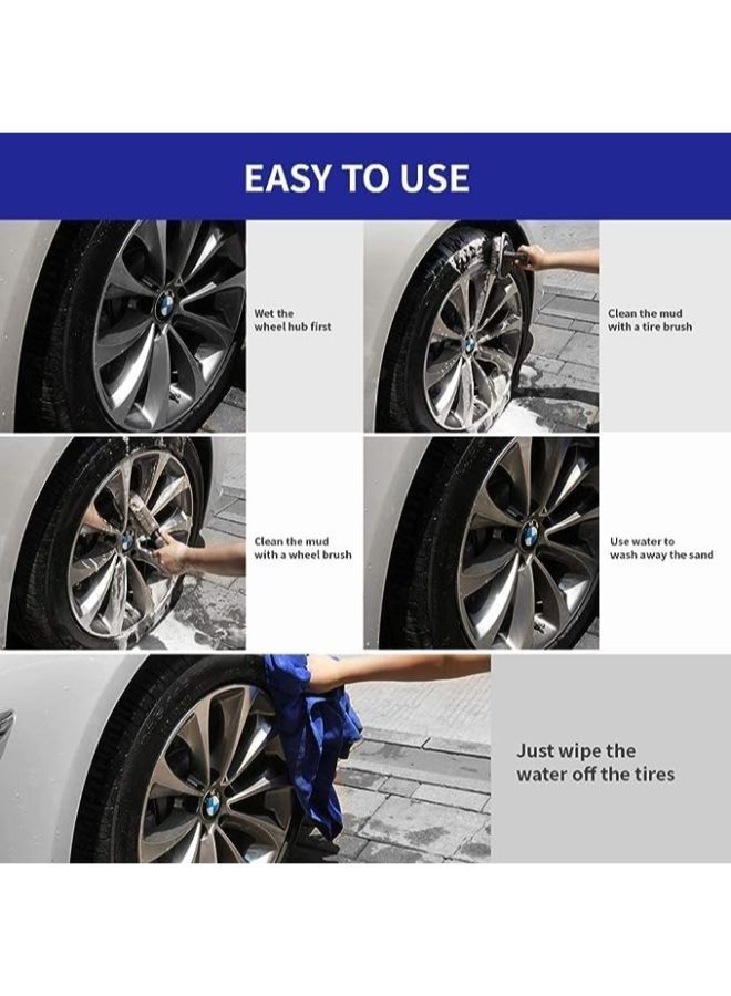 2 Pieces Steel and Alloy Wheel Cleaning Brush, Rim Cleaner, Tire Auto Truck Motorcycle Bike Wheel Brush Washing Hub Cleaning Tool for Your Car - Image 5