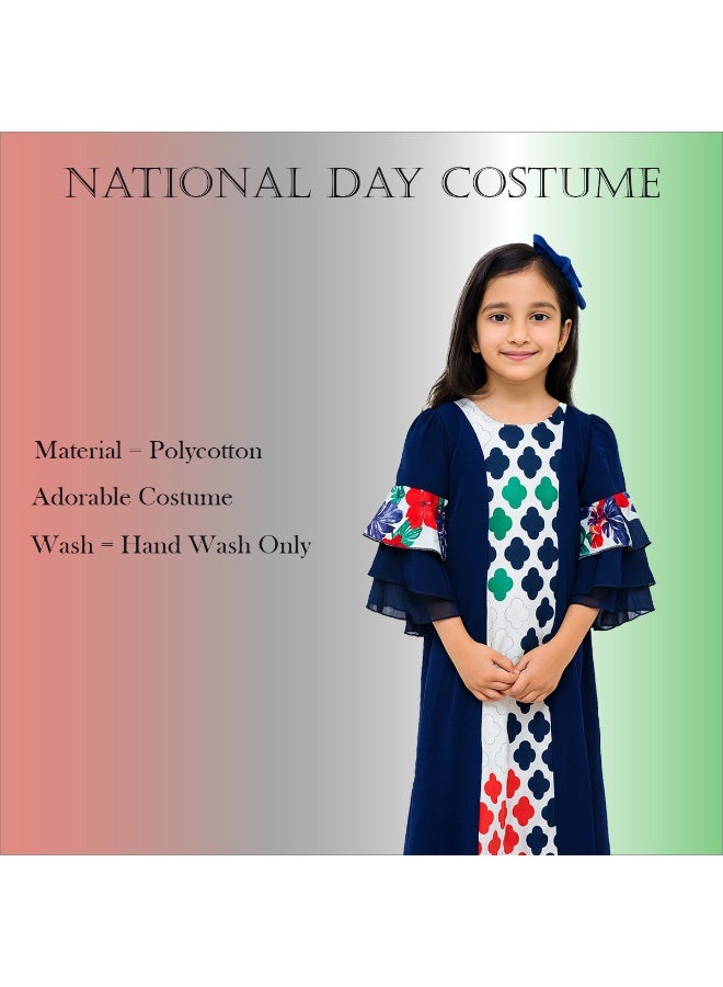 Home Smart National Day Blue Dress for Girls Celebrate UAE National Day in Style UAE National Dress for National Festive Events - Image 3