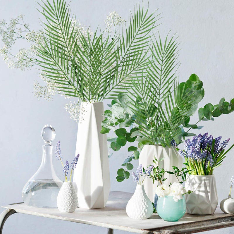 N2 18 فرع 27 بوصة صناعي [نخيل] [أوراق] 6 قطع كبيرة من النباتات الاصطناعية / المزيفة الخضراء [نخيل] لأغراض ترتيب الزفاف [نخيل] وزينة حفلات الغابة - Image 3