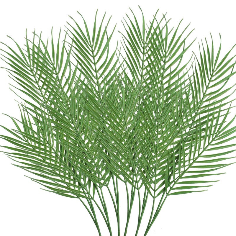 N2 18 فرع 27 بوصة صناعي [نخيل] [أوراق] 6 قطع كبيرة من النباتات الاصطناعية / المزيفة الخضراء [نخيل] لأغراض ترتيب الزفاف [نخيل] وزينة حفلات الغابة - Image 1