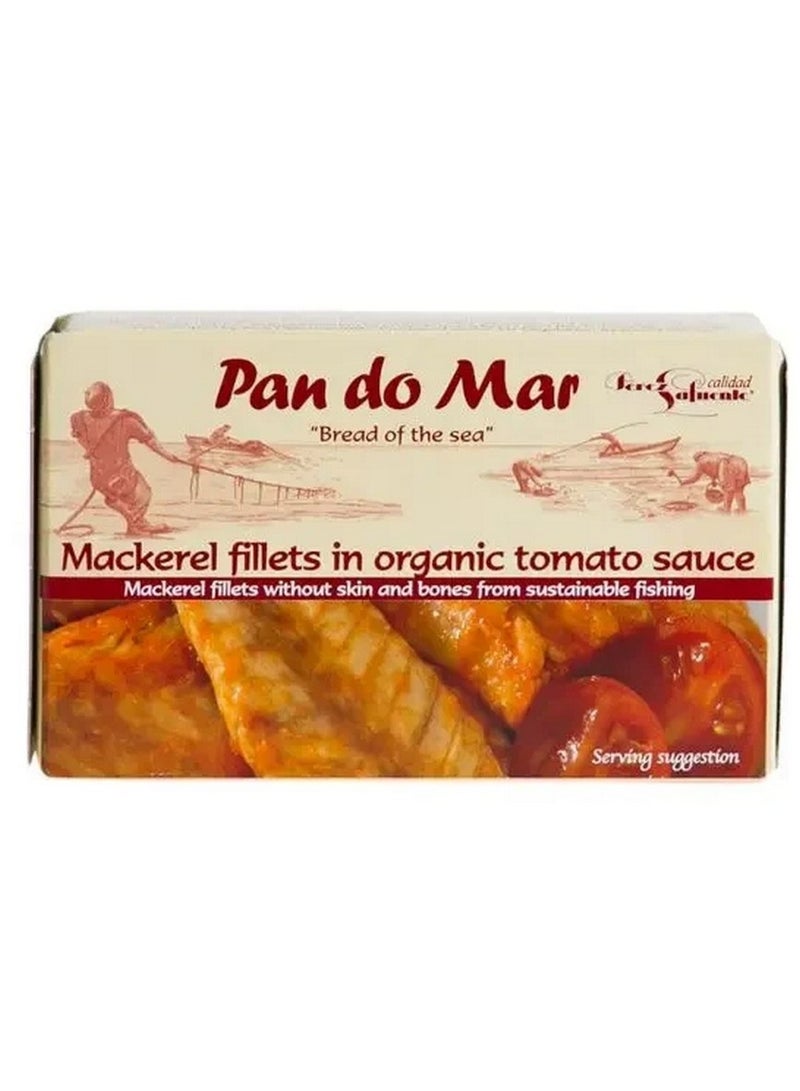 Pan do Mar Mackerel Fillets In Organic Tomato Sauce 120G - Image 1