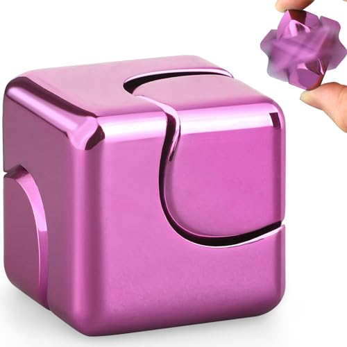 Dilabnba Fidget Spinner Cube Toys for Kids Adults Metal EDC Sensory Focus 2 in 1 Toy Mini Gadget Finger Toy Stress Relief Easter Stuff Desktop for Boy Girl Woman Pink - Image 1