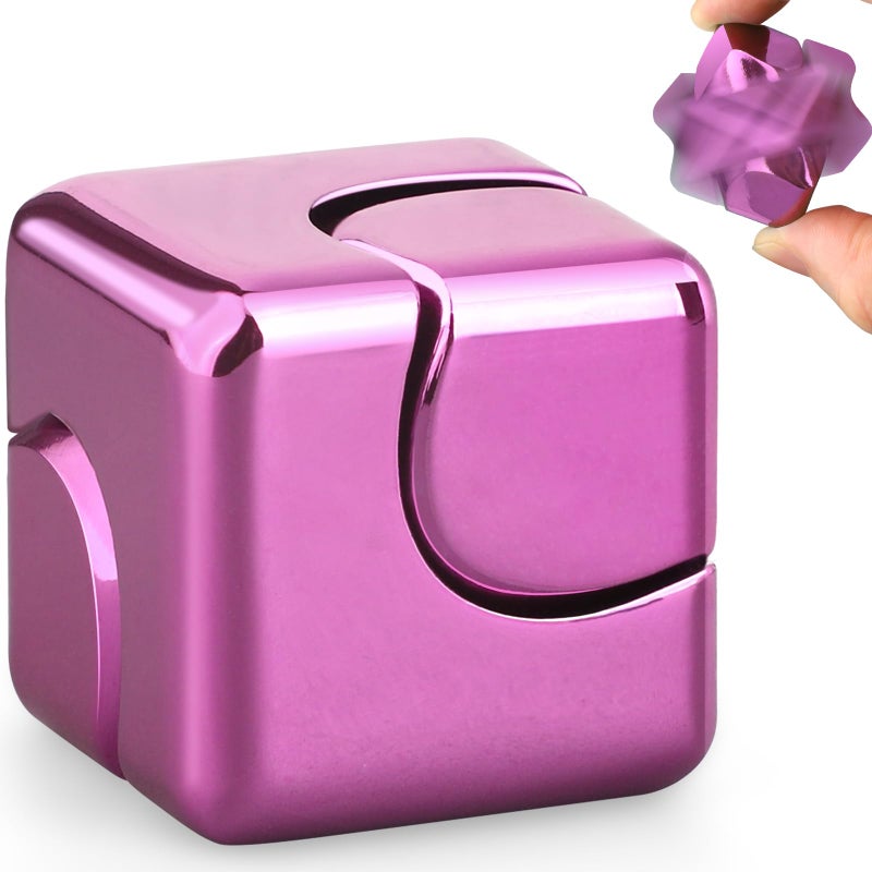Dilabnba Fidget Spinner Cube Toys for Kids Adults Metal EDC Sensory Focus 2 in 1 Toy Mini Gadget Finger Toy Stress Relief Easter Stuff Desktop for Boy Girl Woman Pink - Image 3