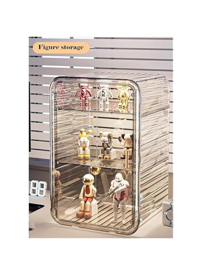 HOOKOR Makeup Storage Organizer,Large Capactiy Perfume Skincare Organizer with Divider,3 Layer Dustproof Cosmetic Display Cases with Magnetic Door for Vanity,Skincare,Bathroom Countertop (Clean) - Image 4