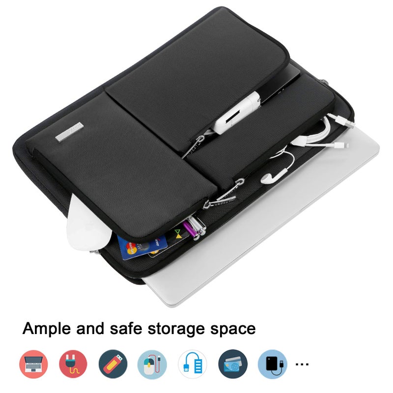 Lacdo حافظة لابتوب لاكدو 360° واقية مقاس 15.6 بوصة لأيسر أسباير 5، E 15، بريداتور هيليوس 300، علمي/ASUS فيفوبوك 15 / ديل إنسبيرون 15 / لينوفو إيديا باد 330 / بافيليون 15، حقيبة كمبيوتر، سوداء - Image 4