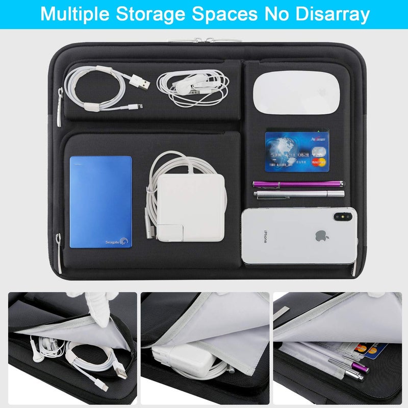 Lacdo حافظة لابتوب لاكدو 360° واقية مقاس 15.6 بوصة لأيسر أسباير 5، E 15، بريداتور هيليوس 300، علمي/ASUS فيفوبوك 15 / ديل إنسبيرون 15 / لينوفو إيديا باد 330 / بافيليون 15، حقيبة كمبيوتر، سوداء - Image 5