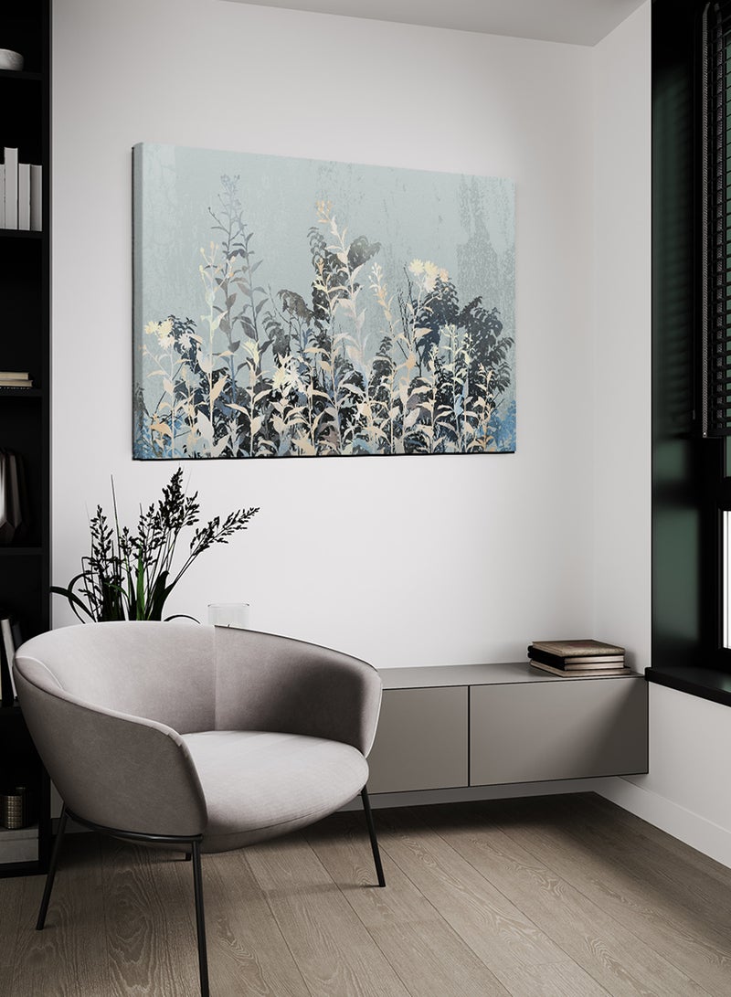 لوحة كانفاس على إطار خشبي بتصميم نمط فني من النباتات - Image 1