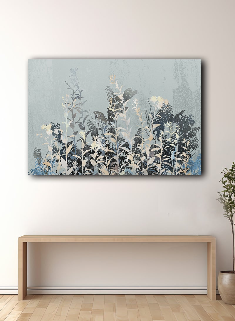 لوحة كانفاس على إطار خشبي بتصميم نمط فني من النباتات - Image 2