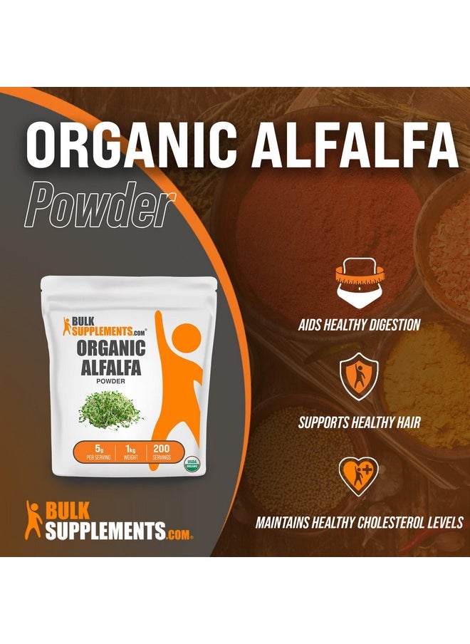 BulkSupplements Com Organic Alfalfa Powder Alfalfa Grass Powder Alfalfa Organic Powder Alfalfa Sprouts Supplement Alfalfa Supplement Green Superfood Powder 1 Kilogram 22 Lbs  - Image 3