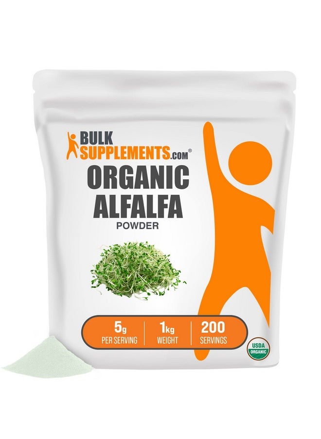 BulkSupplements Com Organic Alfalfa Powder Alfalfa Grass Powder Alfalfa Organic Powder Alfalfa Sprouts Supplement Alfalfa Supplement Green Superfood Powder 1 Kilogram 22 Lbs  - Image 2